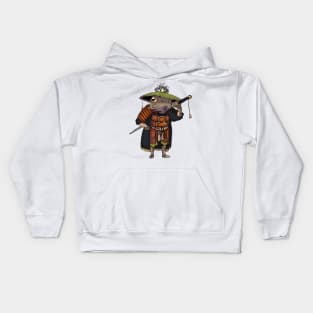 Samurai warrior frog japan Kids Hoodie